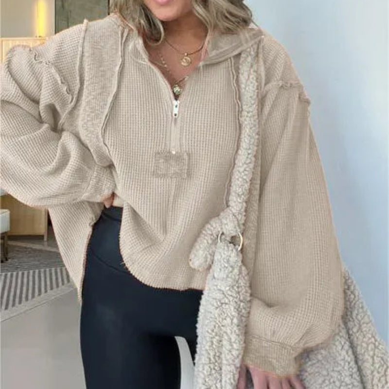 Drune | Damenpullover mit unregelmäßigem Saum für Herbst und Winter