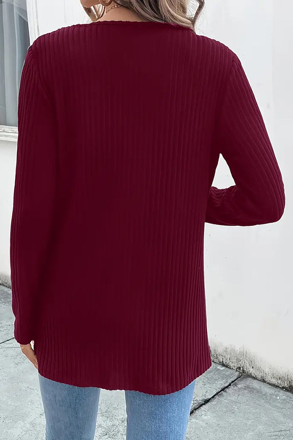 Drune | Boho knit cardigan with floral trim and long sleeves
