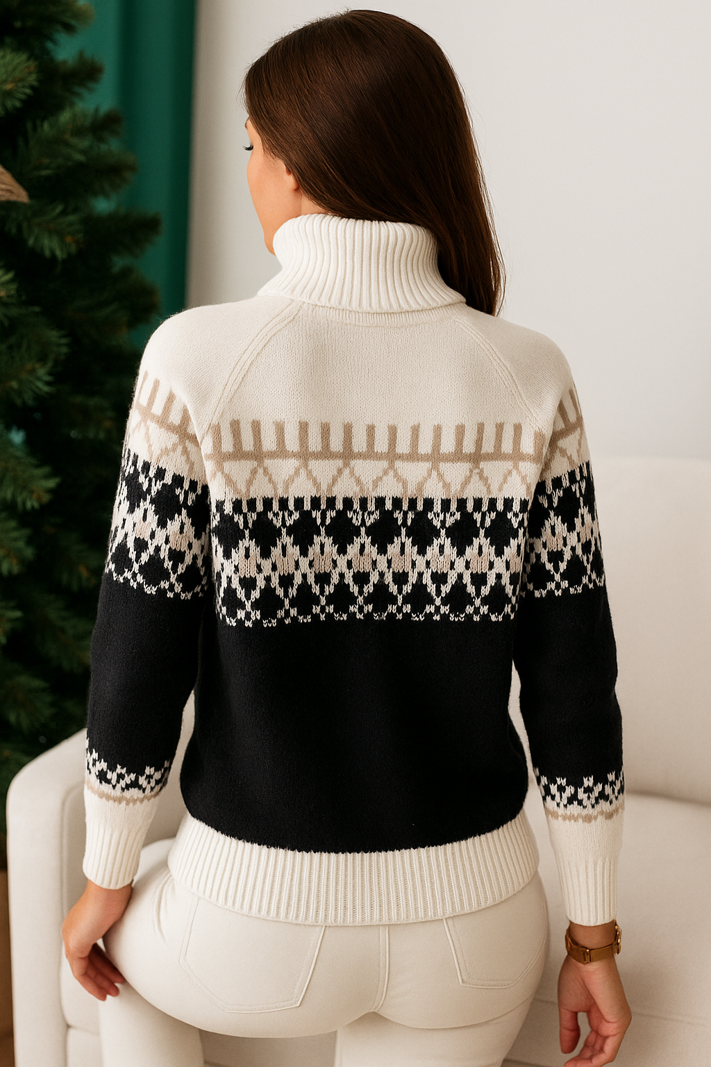 Drune | Warmer Strick Damenpullover mit Kragen