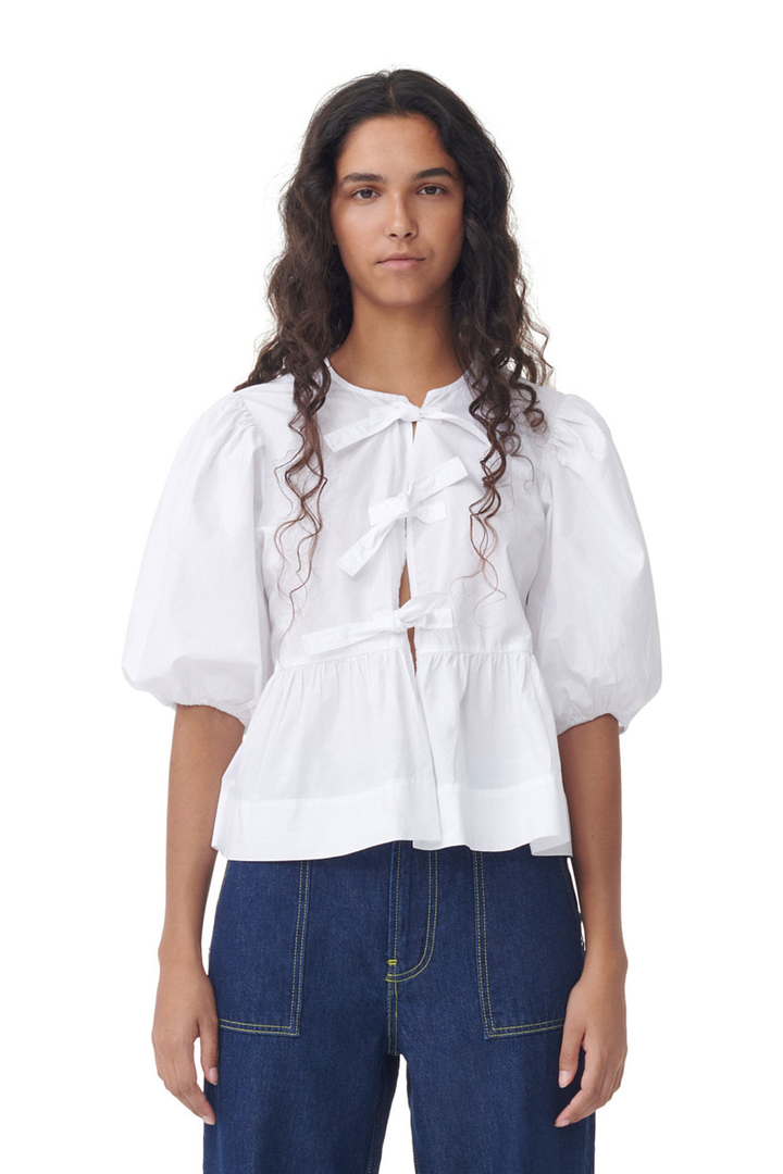 Drune | Bluse mit Puffärmeln und Schleifendetail für Damen
