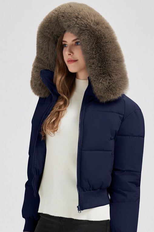Drune | Kapuzenjacke mit Kunstpelzkragen