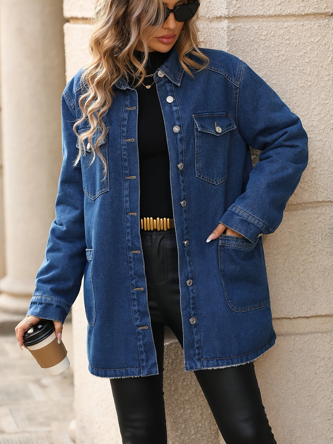 Drune | Schicke Drune-Jacke | blau mit Fleece-Futter für Frauen