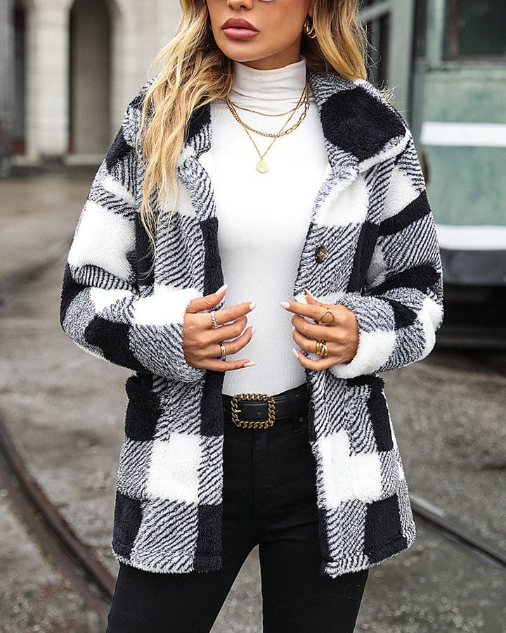 Drune | Karierte Jacke mit Knöpfen für Damen