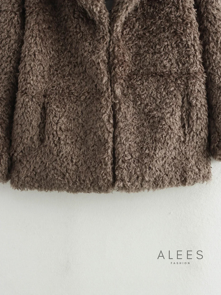 Drune | Fleecejacke für Damen mit breitem Revers