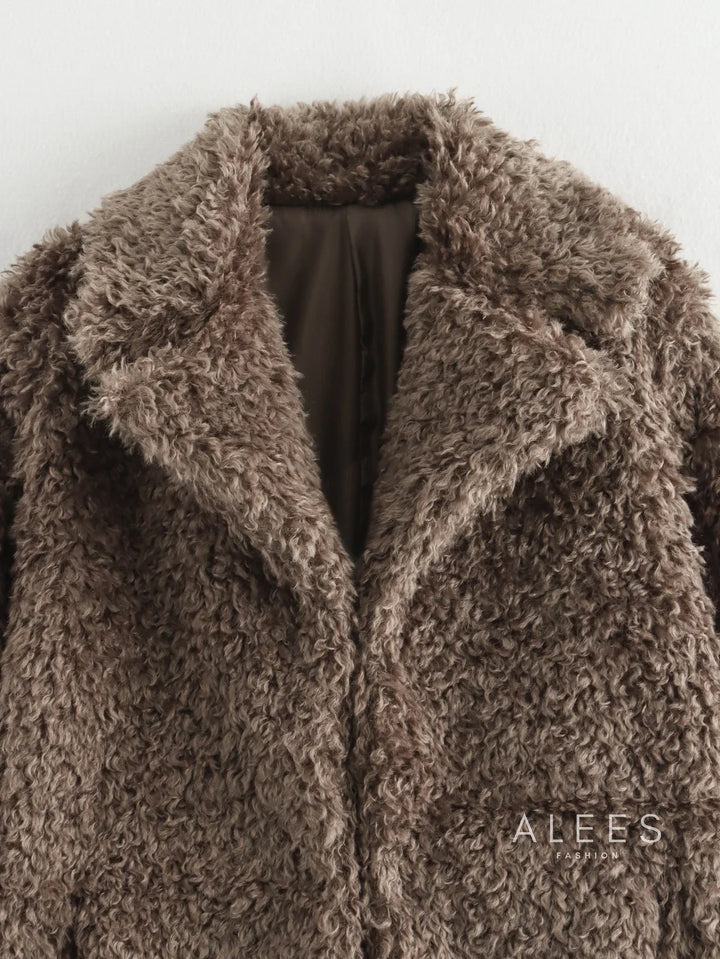 Drune | Fleecejacke für Damen mit breitem Revers