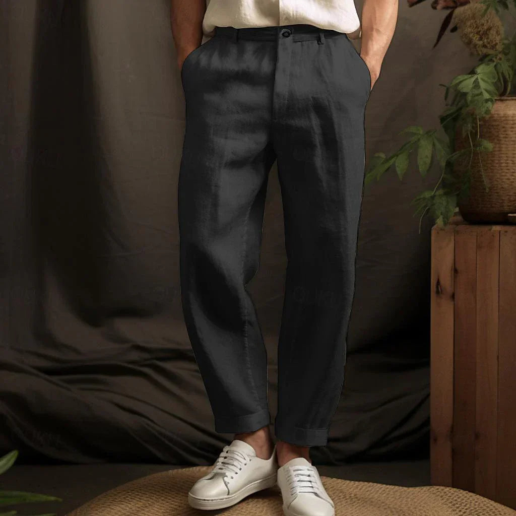Drune | Herren Leinenhose Luftige Sommerhose Mit Regulärer Passform