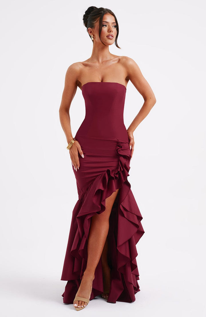 Drune | Ärmelloses Maxikleid Mit Schlitz Und Rüschen Für Frauen