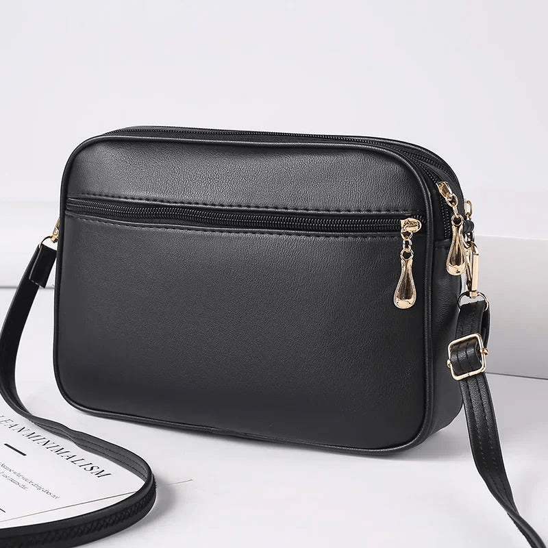 Drune | Damen Schultertasche Mit Diamantmuster Und Reißverschluss