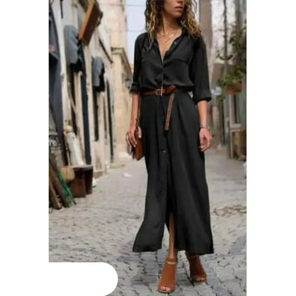 Drune | Lässiges Hemdkleid mit Knöpfen