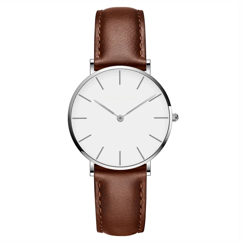 Drune | Runde Zeitlose Minimalistische Uhr Mit Lederband