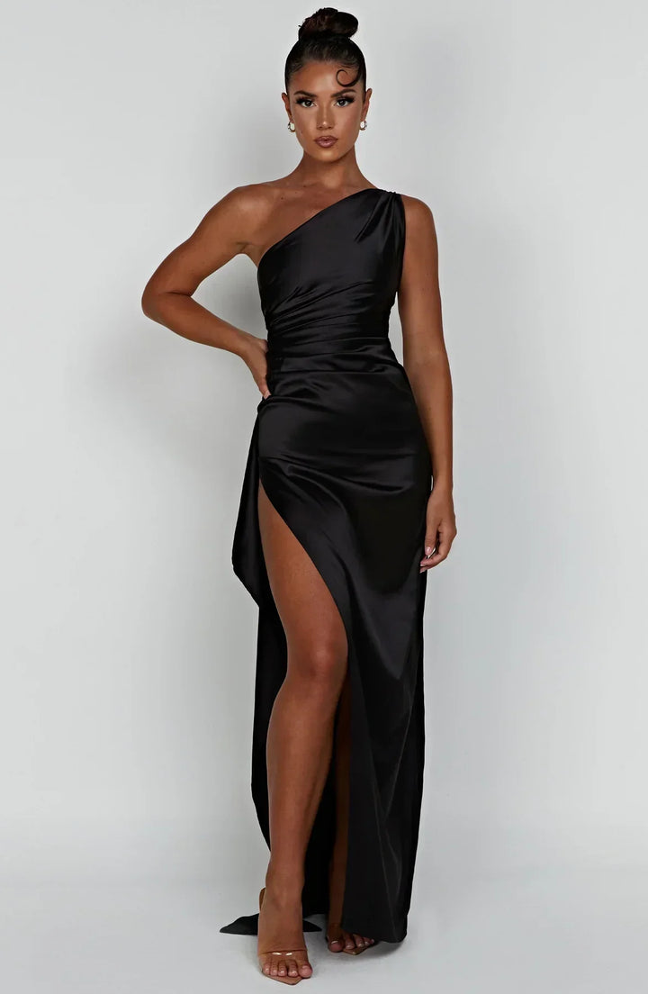 Drune | Elegantes Ein-Schulter-Kleid mit Schlitz