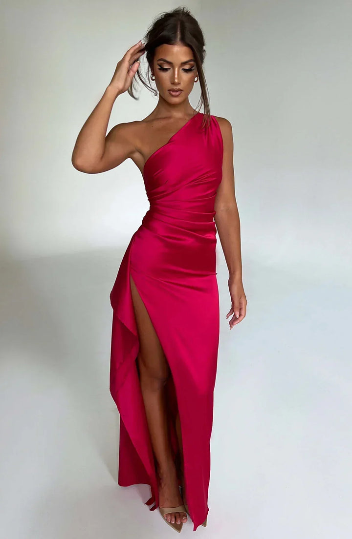 Drune | Elegantes Ein-Schulter-Kleid mit Schlitz