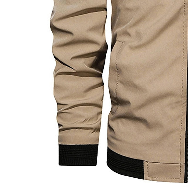 Drune | Herren Winter-Bomberjacke mit vorderem Reißverschluss und gerippten Bündchen