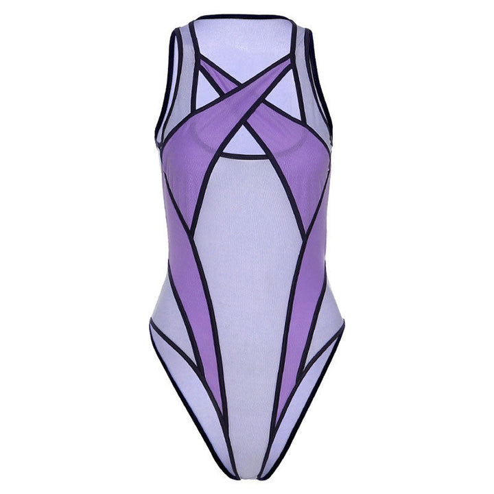 Drune | Athletic Contrast Träger Kreuzgurt Mesh Bodysuit