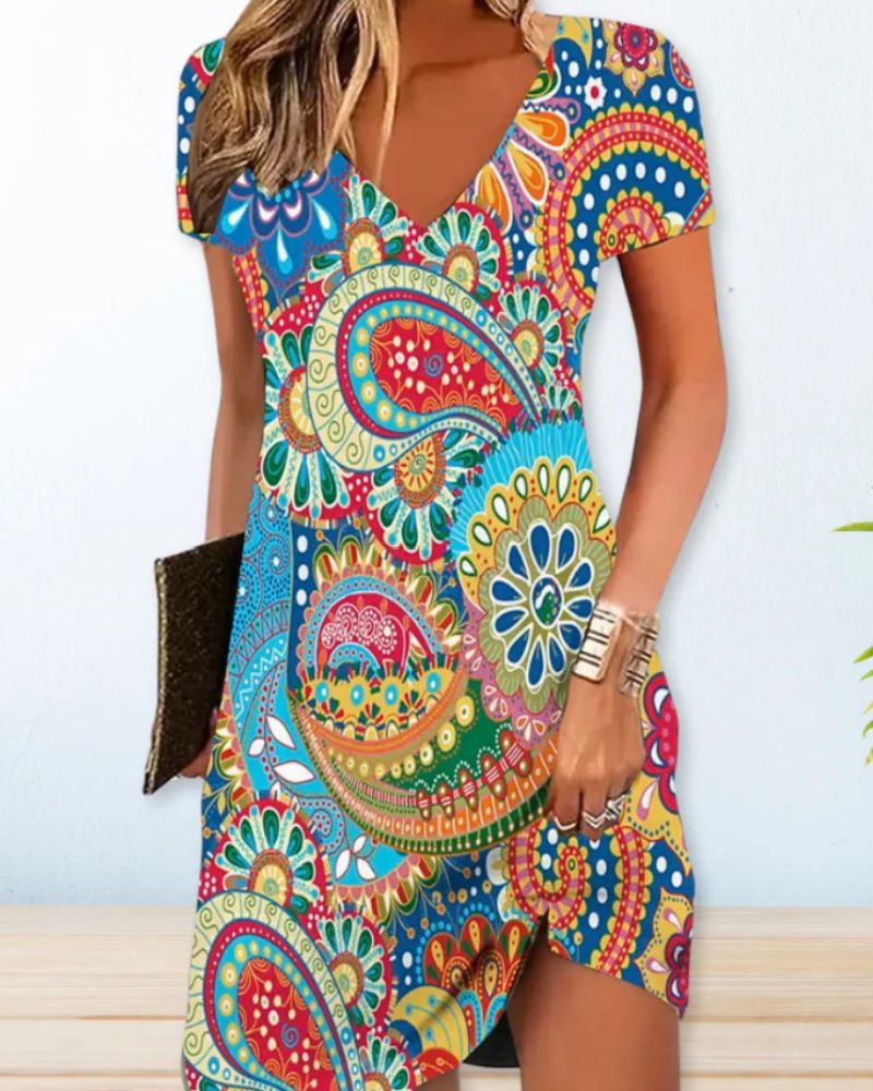 Drune | Kurzärmeliges Sommerkleid für Frauen