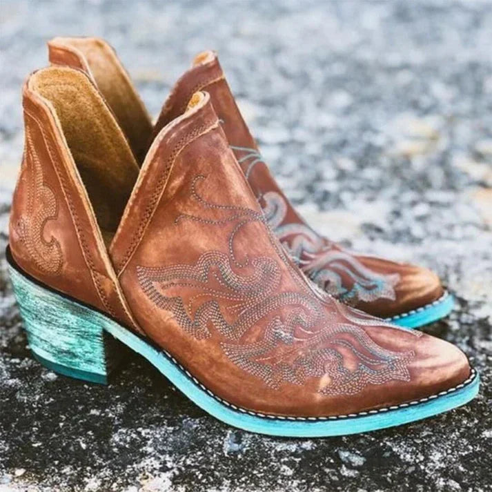 Drune | lässige stiefeletten mit hohem absatz und kosakenspitze