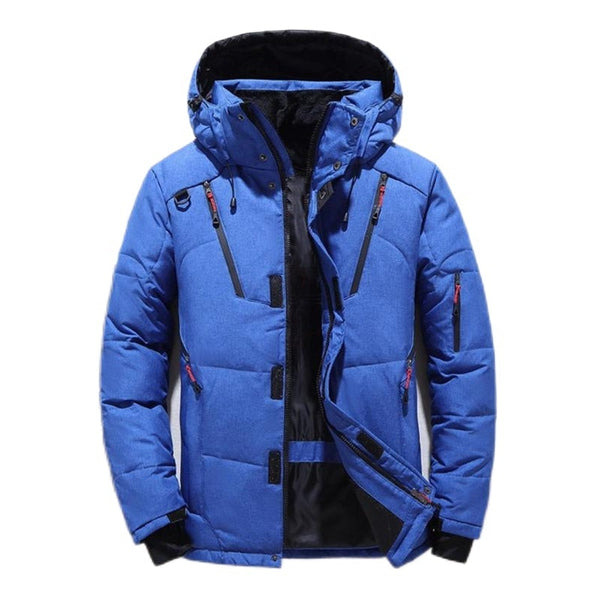 Drune | Herren Winterjacke mit Kapuze und Mehrtaschen Reißverschluss Design
