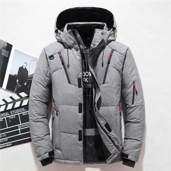 Drune | Herren Winterjacke mit Kapuze und Mehrtaschen Reißverschluss Design