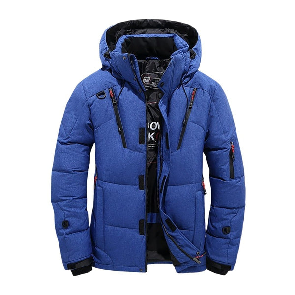 Drune | Herren Winterjacke mit Kapuze und Mehrtaschen Reißverschluss Design