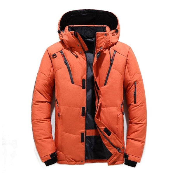 Drune | Herren Winterjacke mit Kapuze und Mehrtaschen Reißverschluss Design