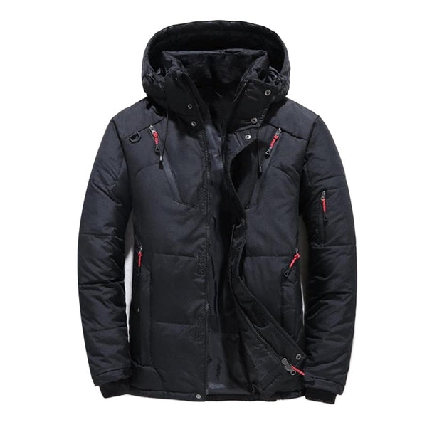 Drune | Herren Winterjacke mit Kapuze und Mehrtaschen Reißverschluss Design