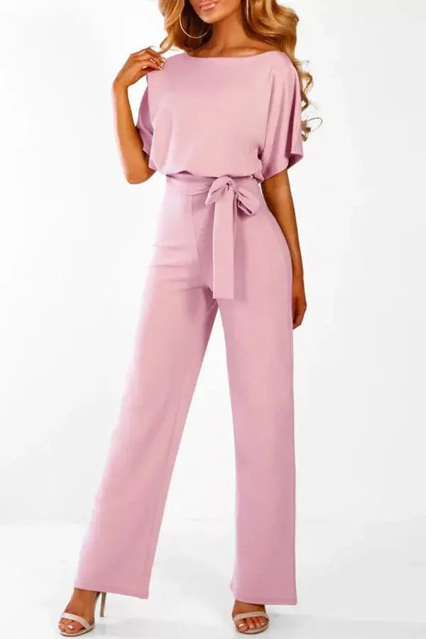 Drune | Eleganter Jumpsuit mit weitem Bein und Taillengürtel