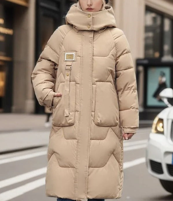 Drune | Damen Maxi Lange Gefütterte Jacke Mit Kapuze