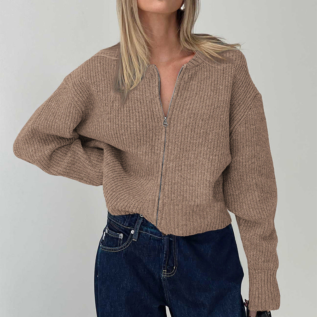 Drune | Damen Strickjacke mit Reißverschluss