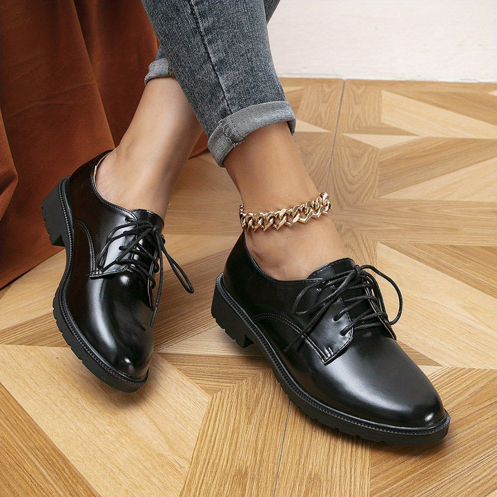 Drune | Black Orthopedic Lace-Up Shoes for Women
