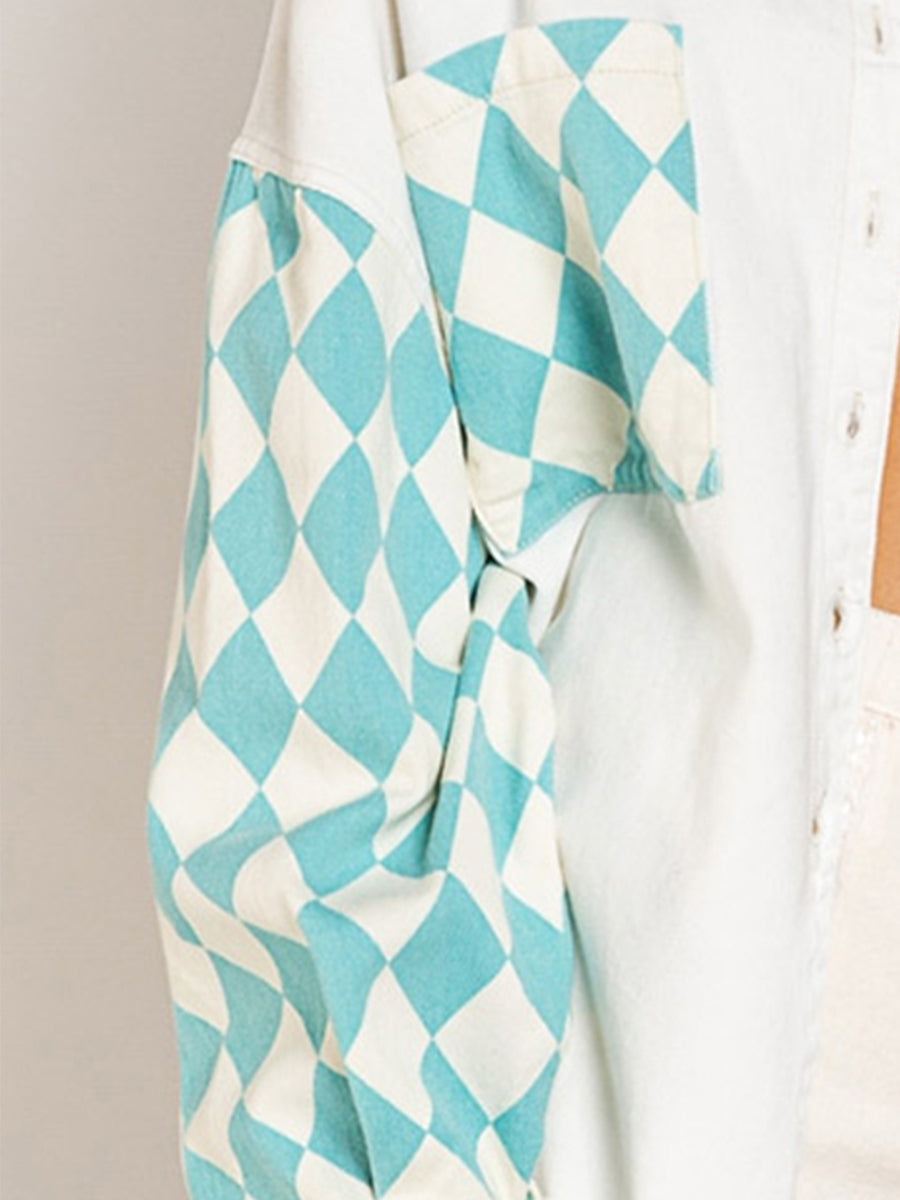 Drune | Geometrische Rohsaum Denimjacke