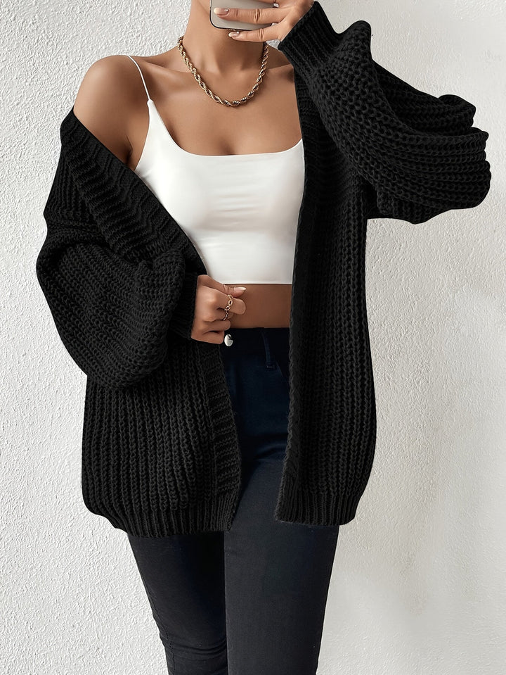 Drune | gemütlicher grob gestrickter Drop-Shoulder Strickcardigan für Damen - Perfekt für Gemütliche Tage