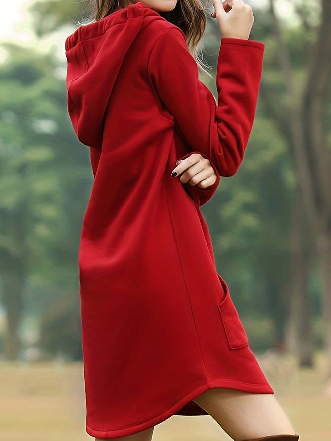 Drune | Kapuzenpullover Kleid mit Kapuze und Kängurutasche