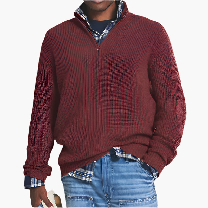 Drune | Strickpullover mit Reißverschluss - Business Casual für Alltag & Büro