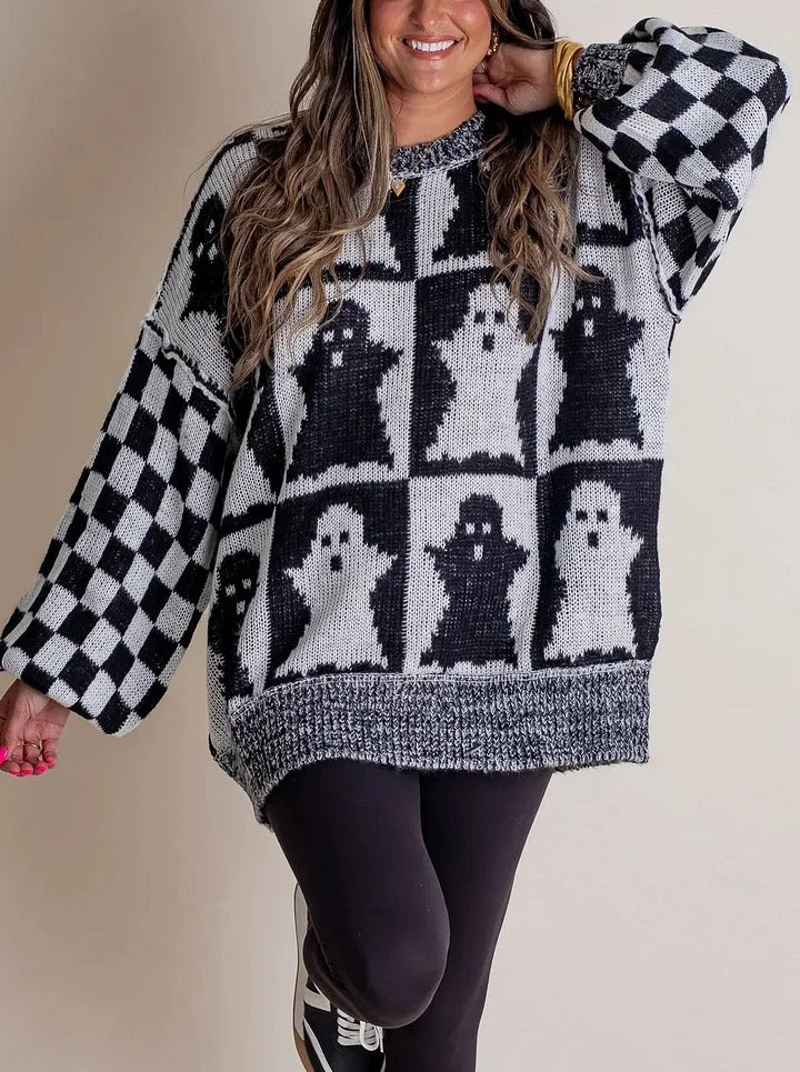 Drune | Karierter Strickpullover