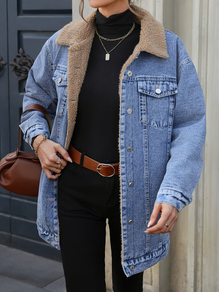 Drune | Denimjacke mit Sherpa-fleecefutter Baumwolle/polyester Warm und Stilvoll