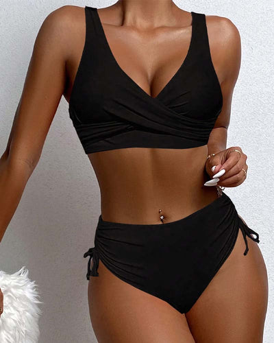 Drune | bikini-badeanzug mit kordelzug und schnürung hinten