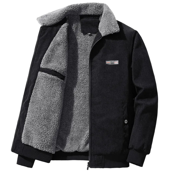 Drune | Winterjacke aus Rippstrick mit Fleece-Futter und Stehkragen für Herren