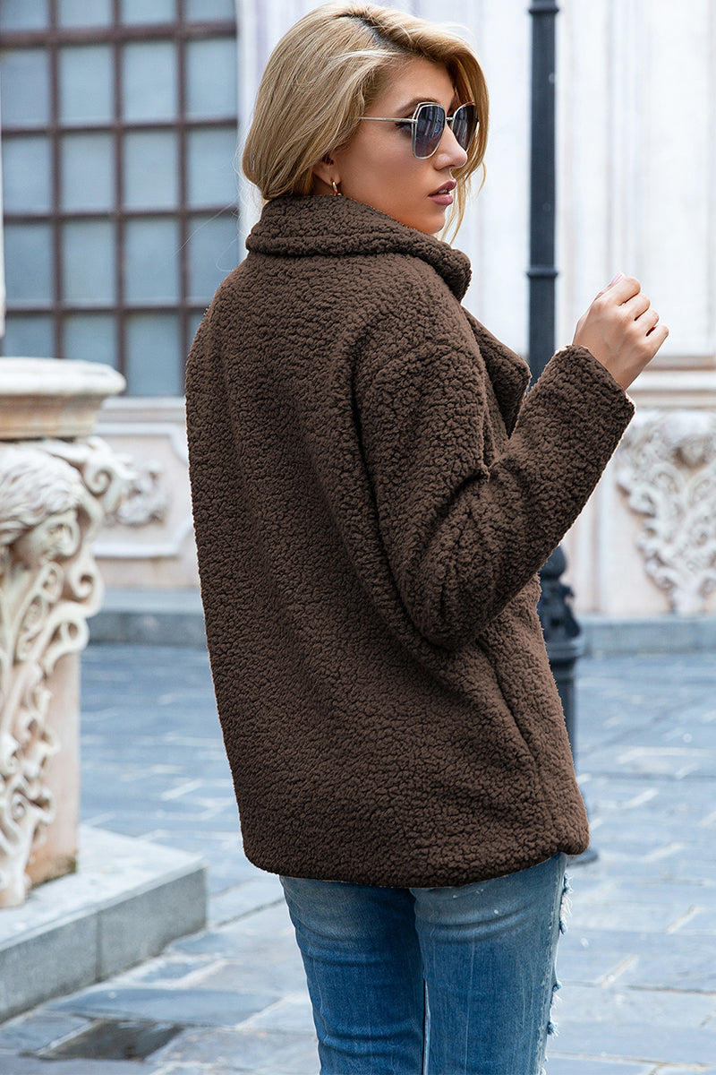 Drune | Full Size Reverskragen Sherpa Mantel