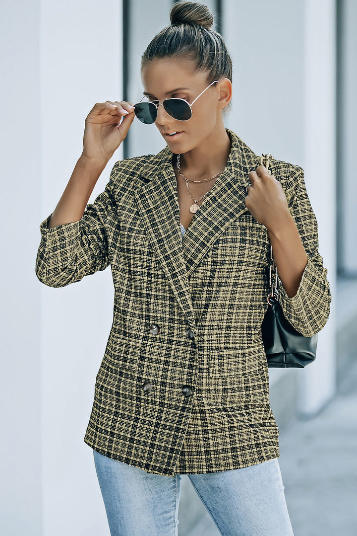 Drune | Karierter Doppelreiher Langarm-Blazer