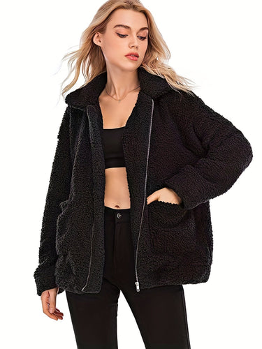 Drune | Eleganter Teddy-Reißverschlussmantel
