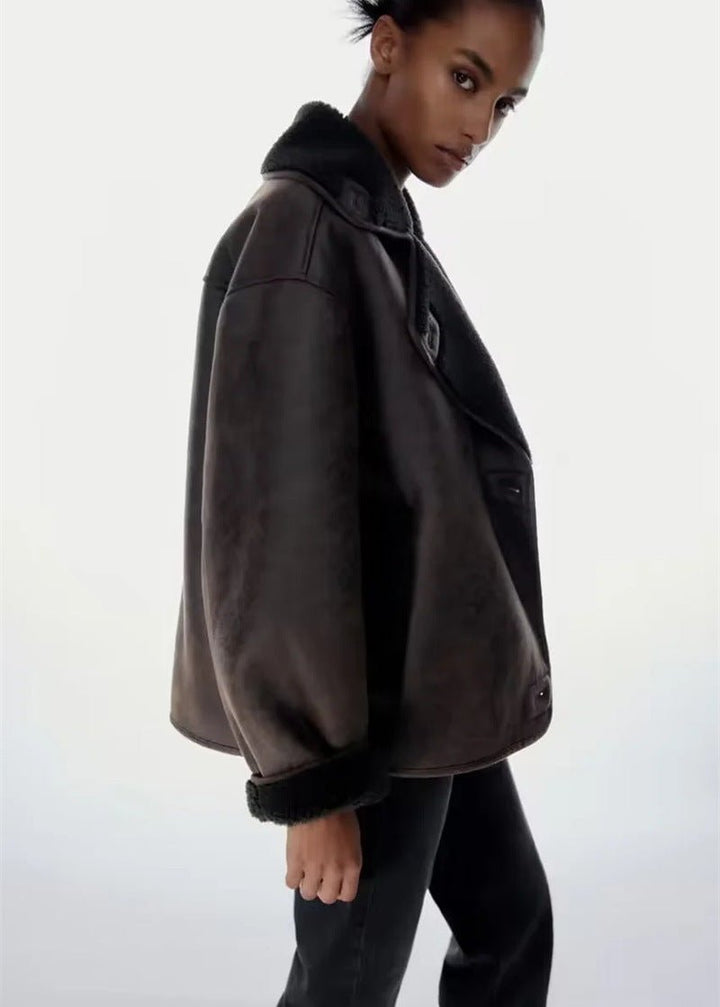 Drune | Stil Doppeltseitige Kunstlederjacke
