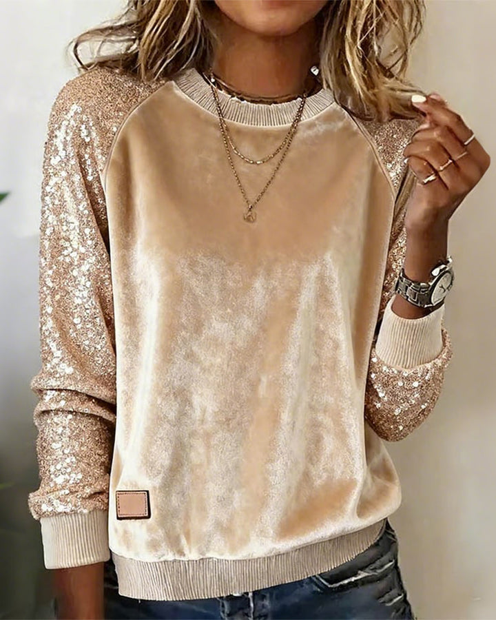 Drune | Sweatshirt mit Pailletten und Rundhalsausschnitt