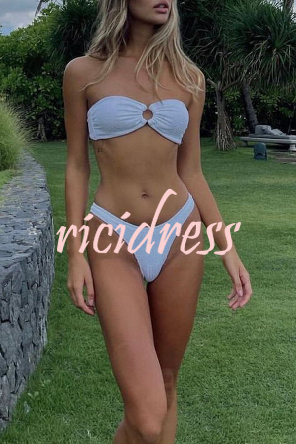 Drune Bandeau-Bikini mit Ringausschnitt