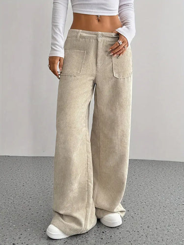 Drune | Cordhose Mit Weitem Bein Für Frauen