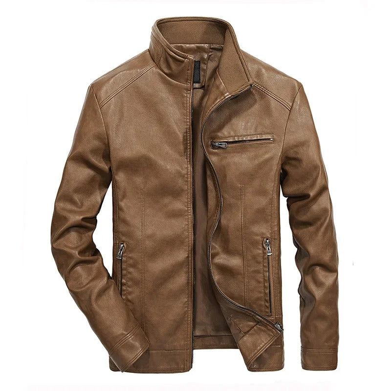 Drune | Lederjacke für Herren Frühlingsjacke mit Reißverschluss