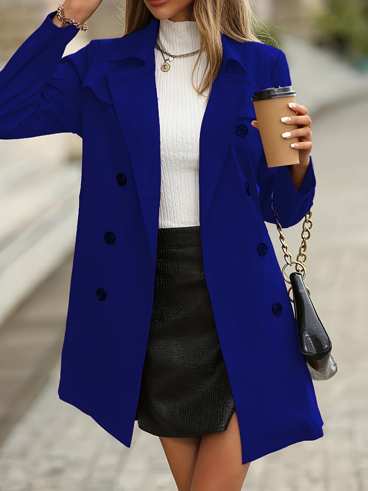 Drune | Damen Doppelreihiger Trenchcoat Mit Knopfdetails
