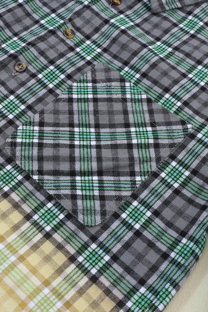 Drune | Patchwork Cam Jacket in Checkered Cotton Blend Trendy und Unique