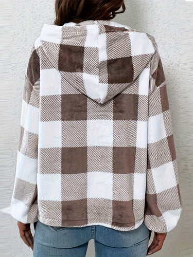 Drune | Flannel Karierter Hoodie Baumwolle und Polyester Trendig und Komfortabel