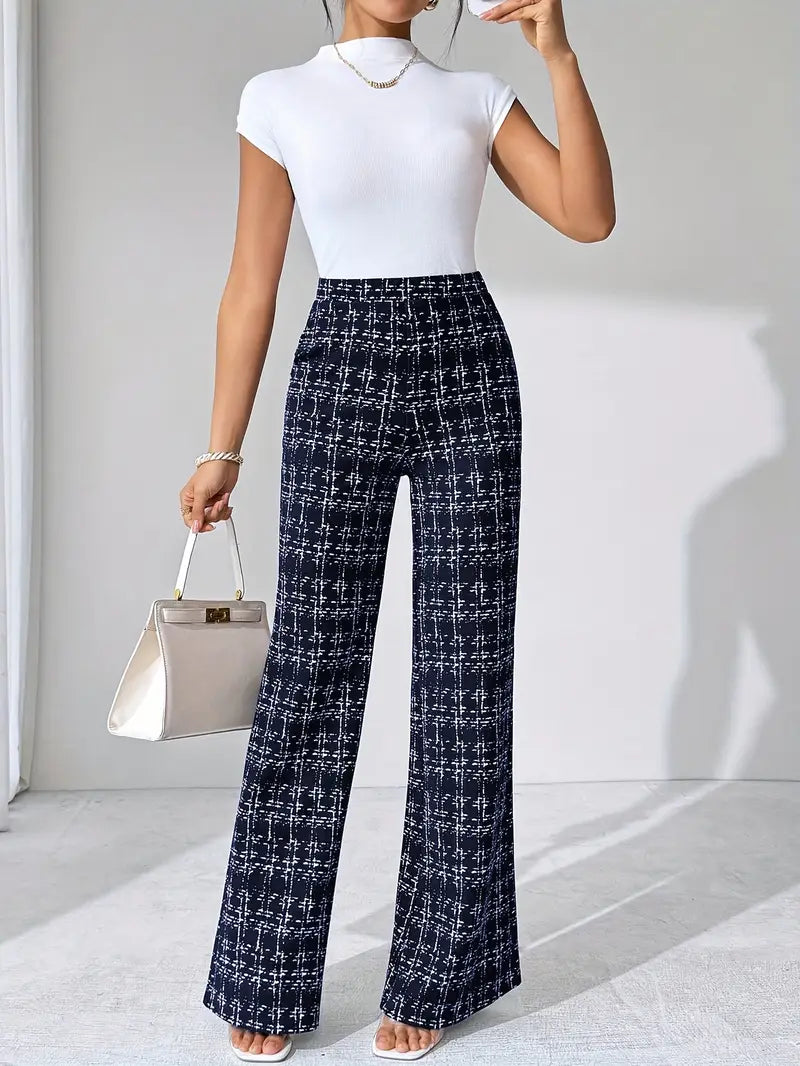 Drune | Tweed Plaid Glockenhose