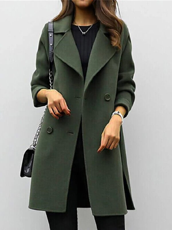 Drune | Damen Eleganter Wolle Wintermantel